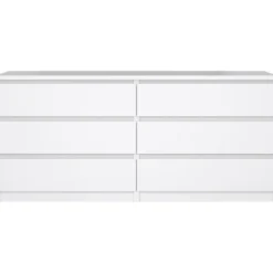 Ladekast Naia 6 lades - hoogglans wit - 70x153,6x50 cm