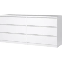 Ladekast Naia 6 lades - hoogglans wit - 70x153,6x50 cm