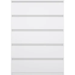 Ladekast Naia 5 lades - hoogglans wit - 111,3x76,8x50 cm