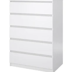 Ladekast Naia 5 lades - hoogglans wit - 111,3x76,8x50 cm