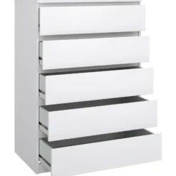 Ladekast Naia 5 lades - hoogglans wit - 111,3x76,8x50 cm