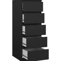 Ladekast Naia - 5 lades - mat zwart - 111,3x40,2x50 cm