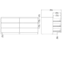 Ladekast Naia - 6 lades - mat zwart