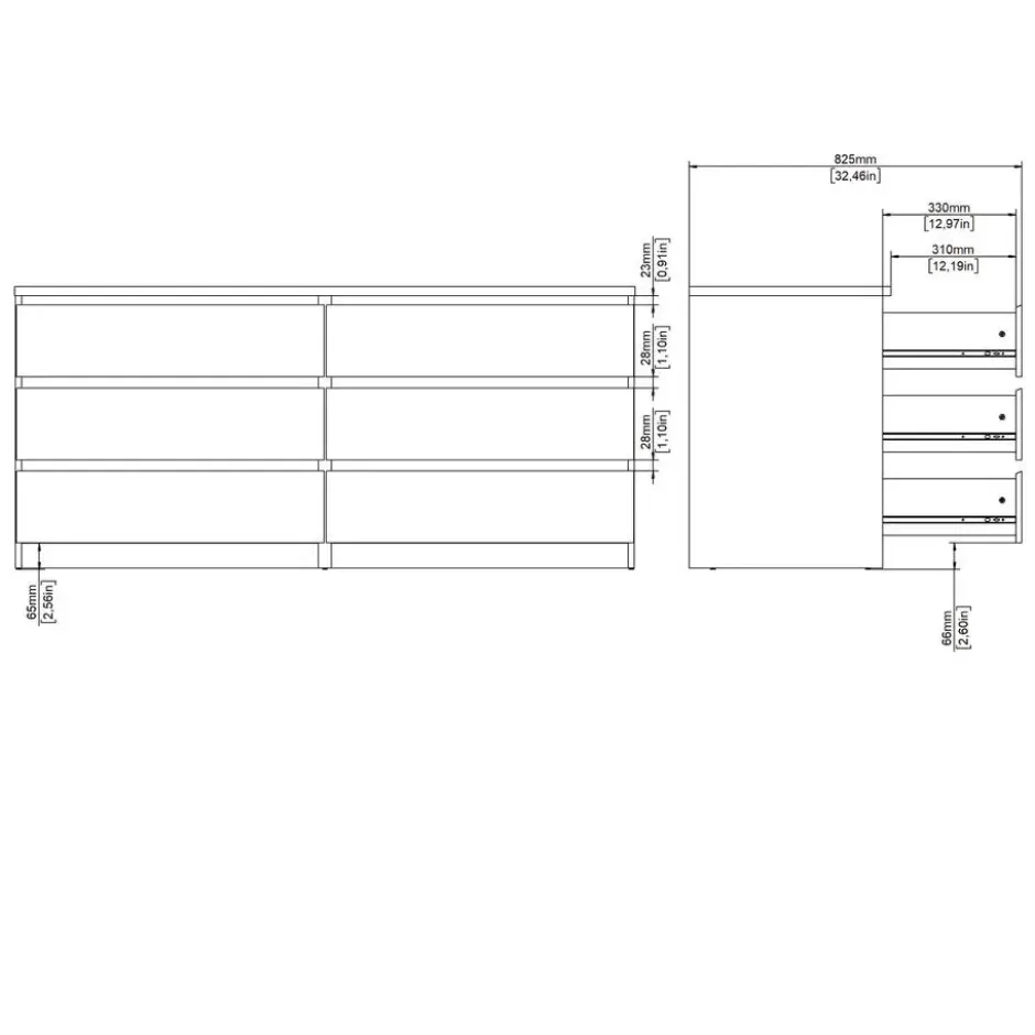 Ladekast Naia - 6 lades - mat zwart