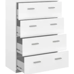 Ladekast Timo 4 lades - wit - 106,3x76,5x39,8 cm