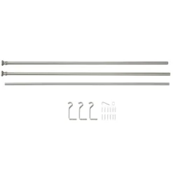 Lange gordijnroede - uitschuifbaar - 250-360 cm - zilvergrijs