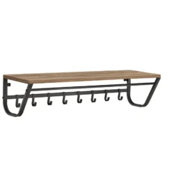 Lange Kapstok voor de Muur of Wand - 90 cm Lang - Essenhout bruin