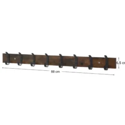 Lange Muur Kapstok - Retro School Kapstok - Bruin - 88 cm Lang