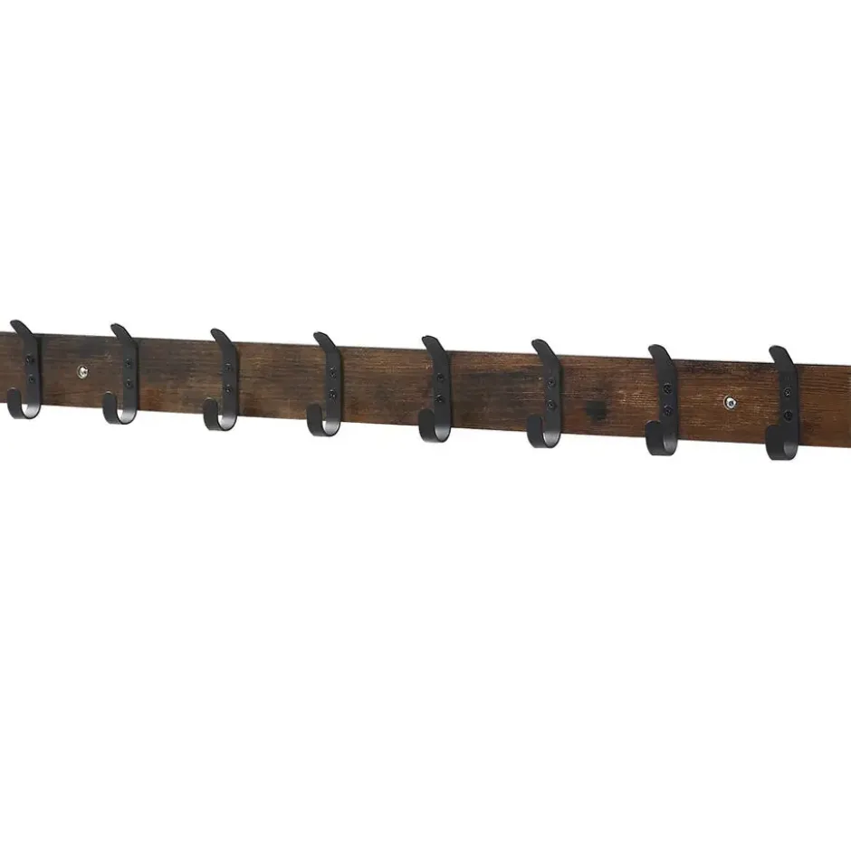 Lange Muur Kapstok - Retro School Kapstok - Bruin - 88 cm Lang