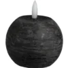 LED kaars Bal - zwart - Ø8 cm