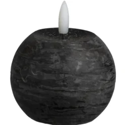 LED kaars Bal - zwart - Ø8 cm