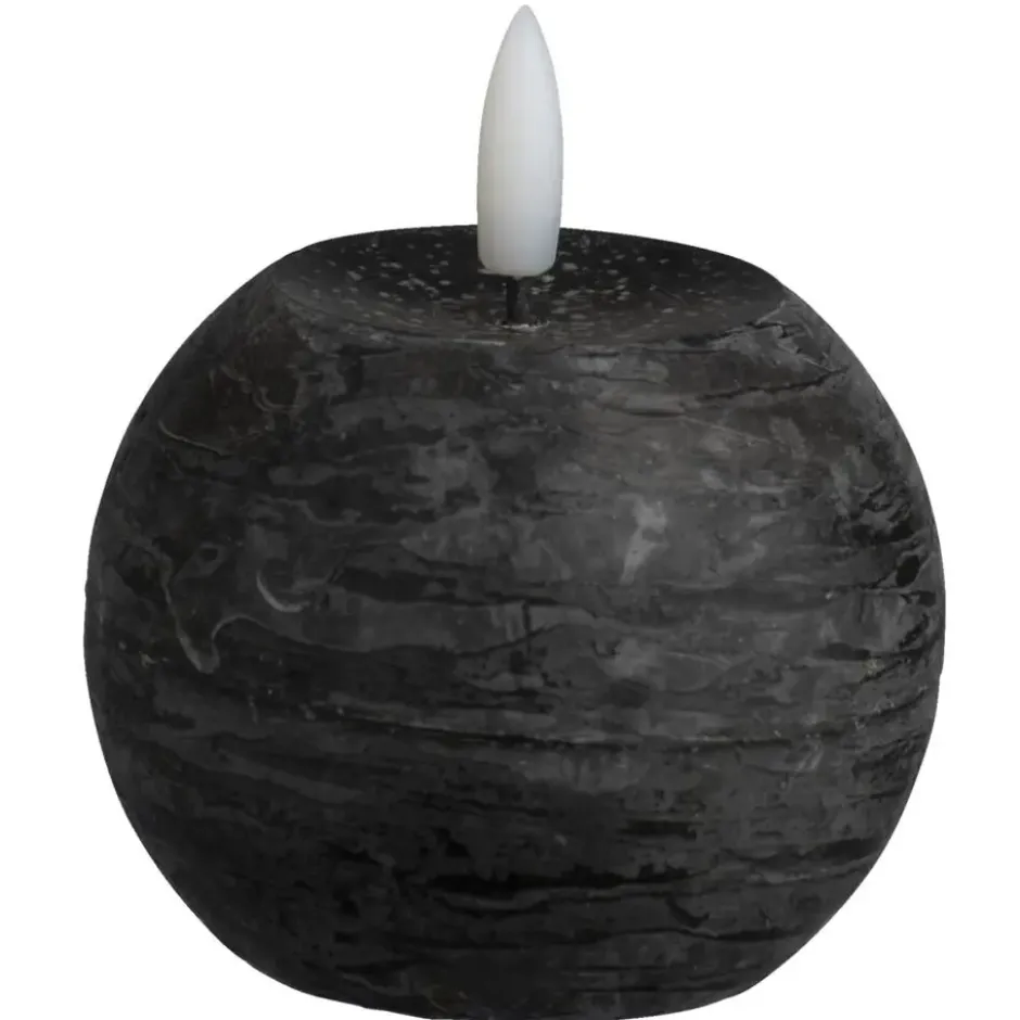 LED kaars Bal - zwart - Ø8 cm