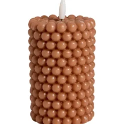 LED kaars Bubble - bruin - Ø8 cm