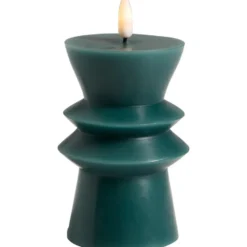 LED kaars Pillar - groen - 12,5xØ7,5 cm