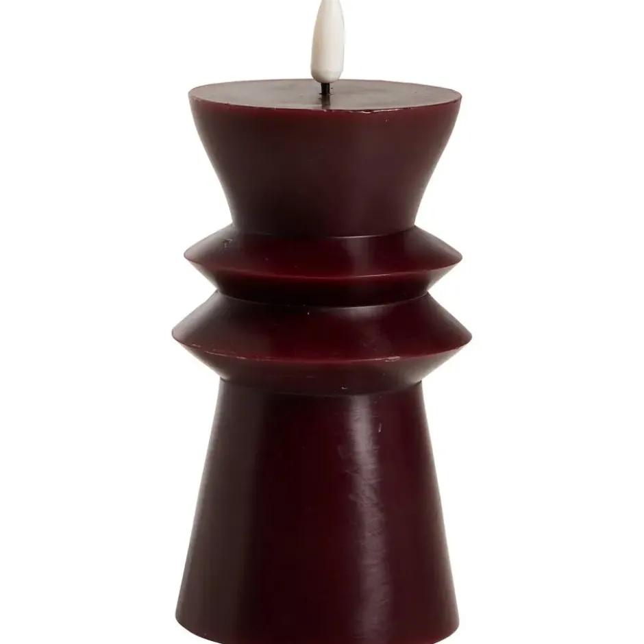 LED kaars Pillar - paars - 15xØ7,5 cm
