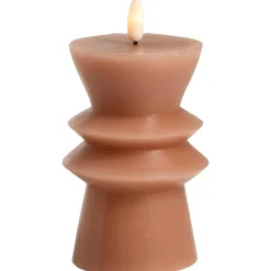 LED kaars Pillar - roze - 12,5xØ7,5 cm
