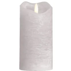 LED Kaars Rustiek - lichtgrijs - 15xØ7,6 cm