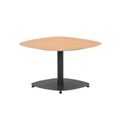 Leon bijzettafel - aluminium - carbon black -light teak look-50x50 cm