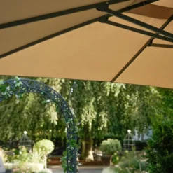 Les - VirgoFlex zweefparasol ecru 3x3 m