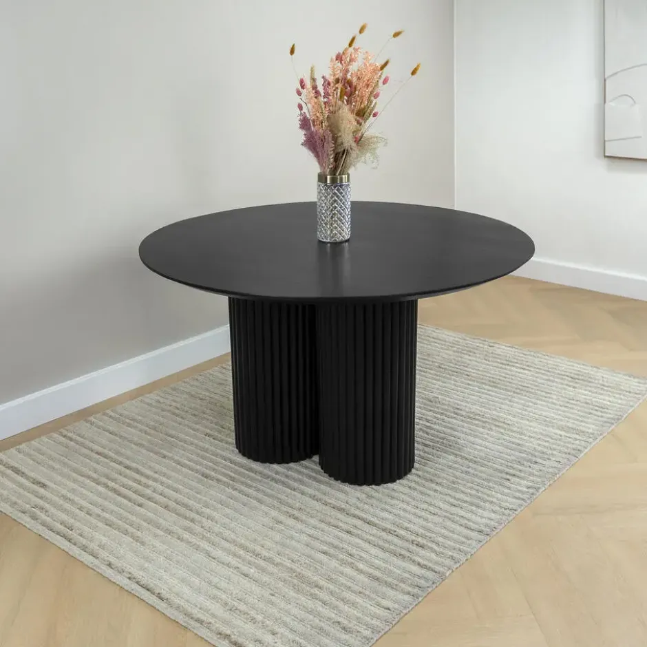 Lewis & Loft Eettafel Lane - Rond ⌀130 - FSC®- mangohout - Zwart
