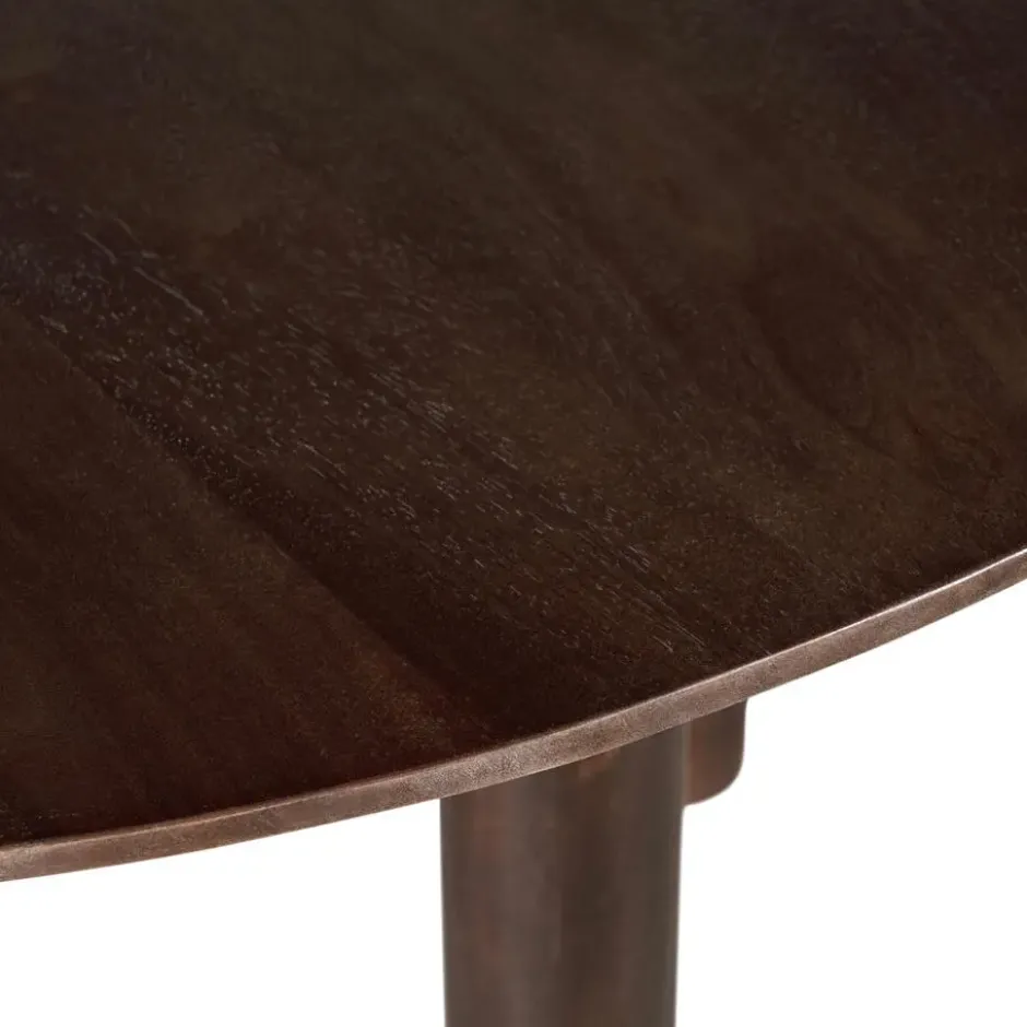 Lewis & Loft Eettafel Lian - ⌀120 - Mangohout - Walnoot bruin
