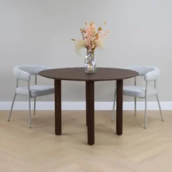 Lewis & Loft Eettafel Lian - ⌀120 - Mangohout - Walnoot bruin