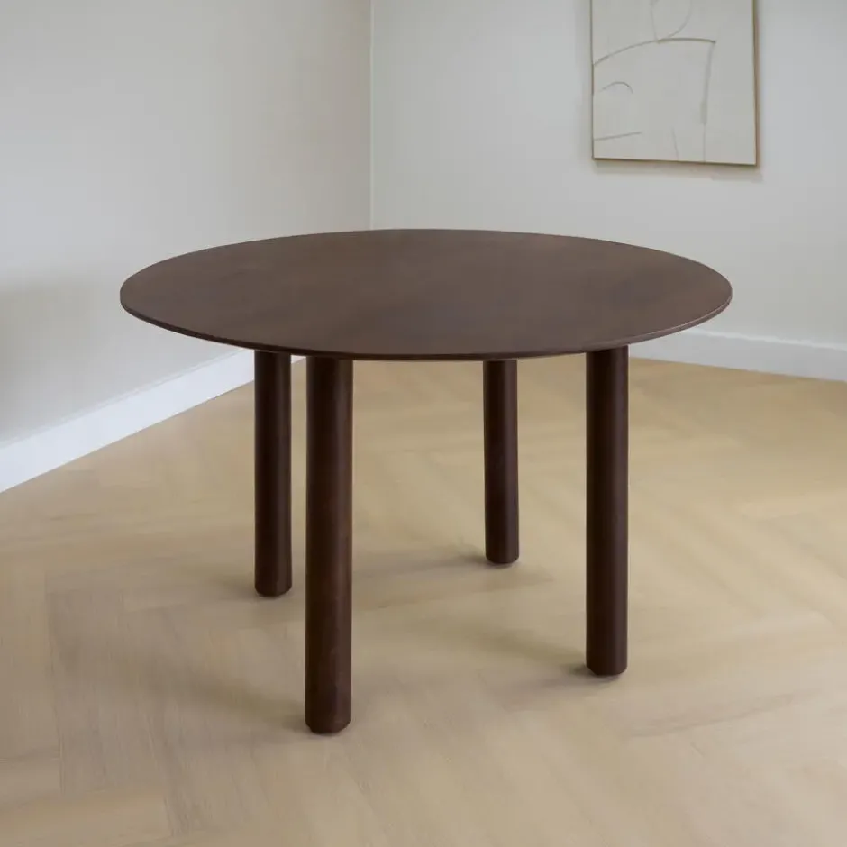 Lewis & Loft Eettafel Lian - ⌀120 - Mangohout - Walnoot bruin