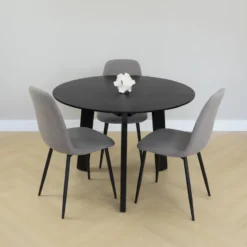 Lewis & Loft Eettafel Lien - FSC® mangohout - Rond - ø105 cm - Zwart