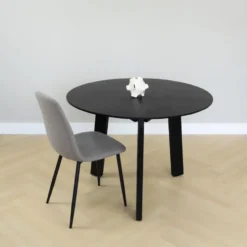 Lewis & Loft Eettafel Lien - FSC® mangohout - Rond - ø105 cm - Zwart