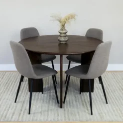 Lewis & Loft Eettafel Lila -Rond ⌀120 - FSC® mangohout - Walnoot bruin