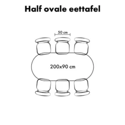 Lewis & Loft Eettafel Lynn - Ovaal - Mangohout - 200x90cm - Naturel