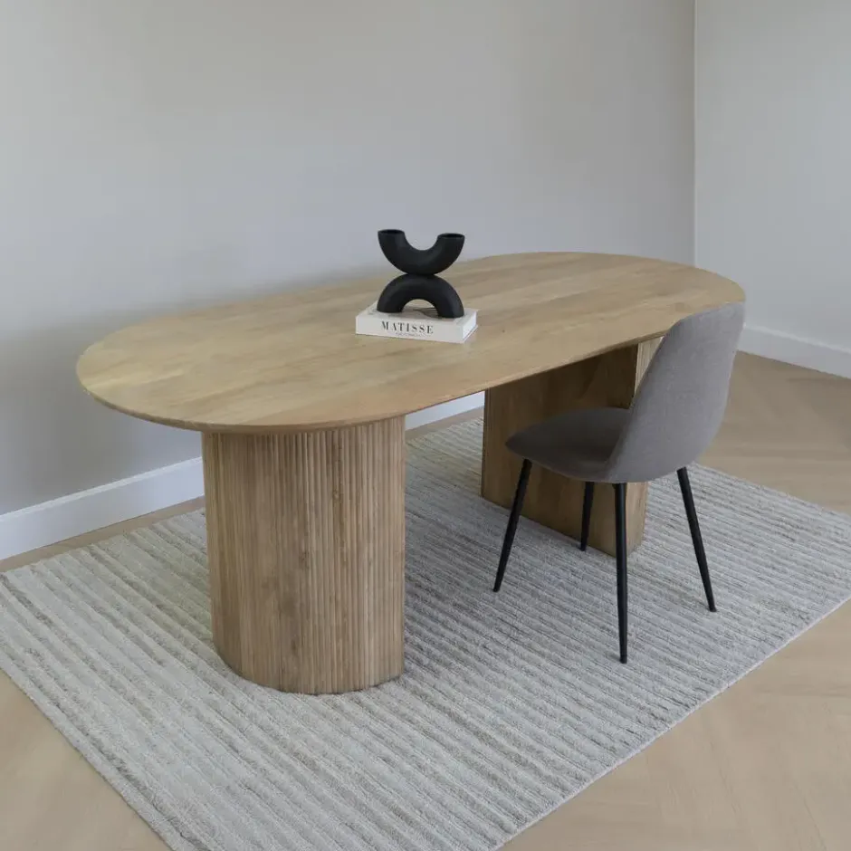Lewis & Loft Eettafel Lynn - Ovaal - Mangohout - 200x90cm - Naturel