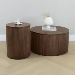 Lewis & Loft Salontafel Lonne - FSC®- Met opbergruimte - ⌀70cm - Bruin