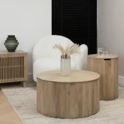 Lewis & Loft Salontafel Lonne - FSC® mangohout -Rond ⌀70cm - Naturel