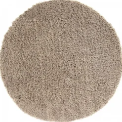 Life Basic Shaggy Rond Vloerkleed Hoogpolig Beige - 200 CM Ø