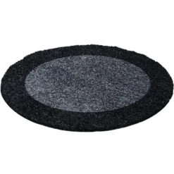Life Basic Shaggy Rond Vloerkleed Hoogpolig Antraciet - 160 CM Ø