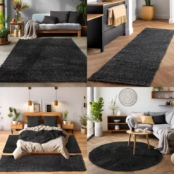 Life Basic Shaggy Vloerkleed Hoogpolig Antraciet - 160x230 CM