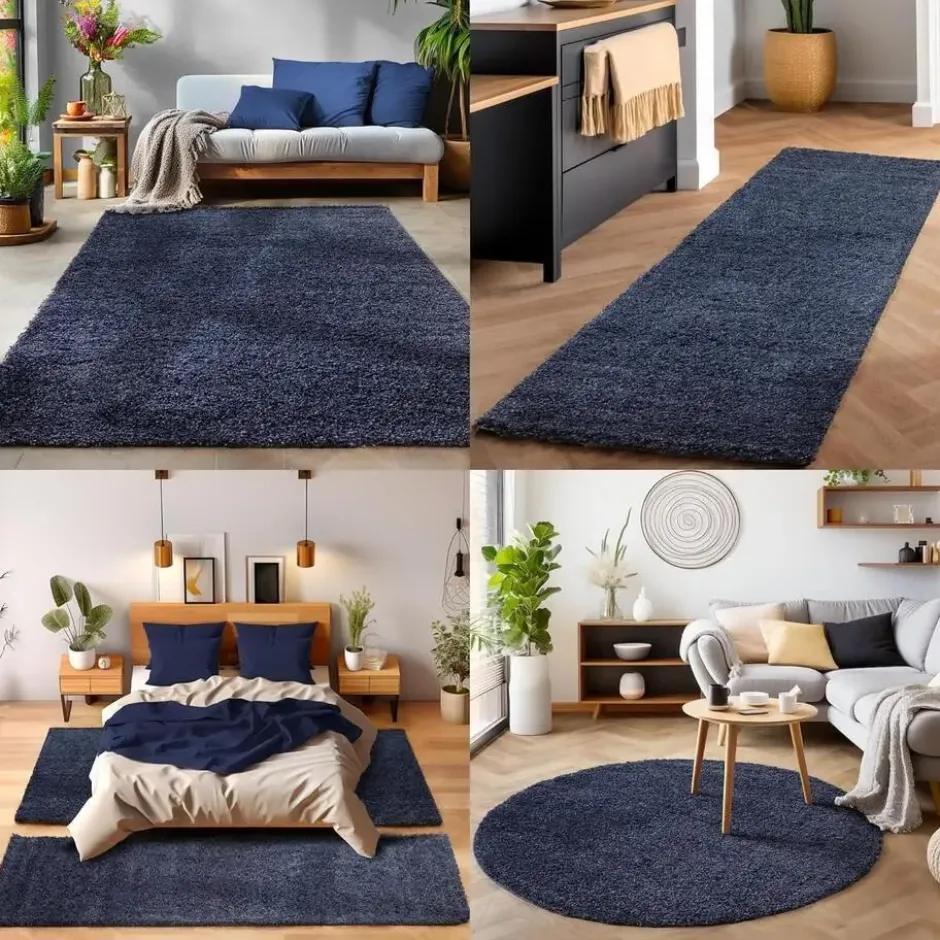 Life Basic Shaggy Vloerkleed Hoogpolig Blauw - 200x290 CM