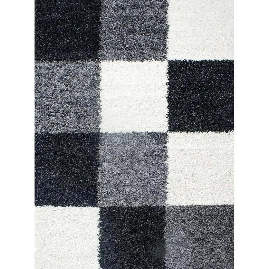 Life Basic Shaggy Vloerkleed Hoogpolig Zwart Wit - 160x230 CM