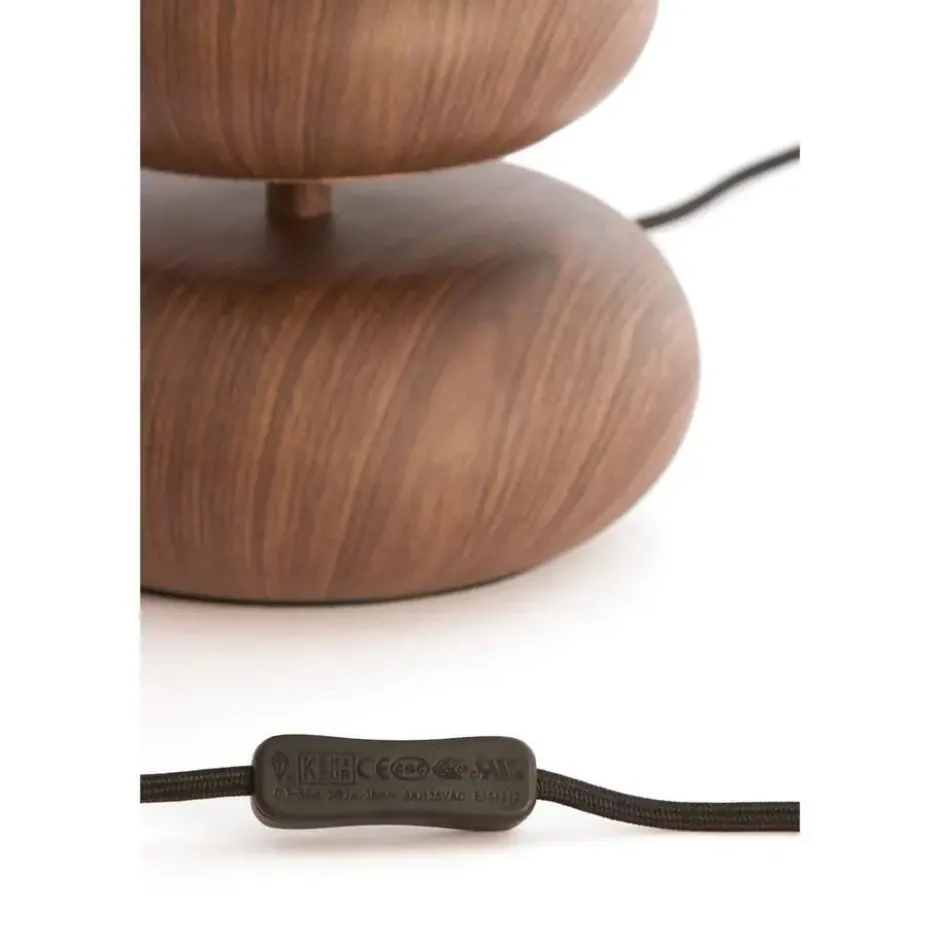 Light & Living - Danialo tafellamp ø22x50,5 cm hout - bruin+crème