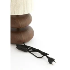 Light & Living - Danialo tafellamp ø22x50,5 cm hout - bruin+crème
