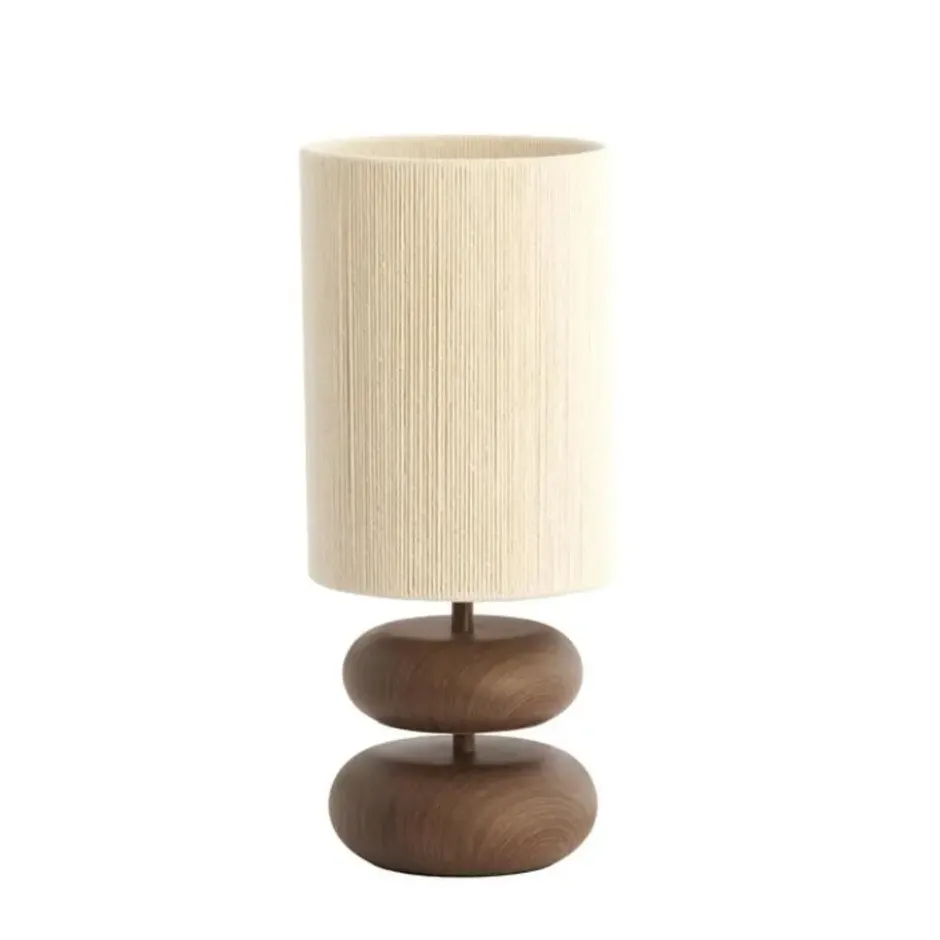 Light & Living - Danialo tafellamp ø22x50,5 cm hout - bruin+crème