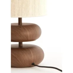 Light & Living - Danialo tafellamp ø22x50,5 cm hout - bruin+crème