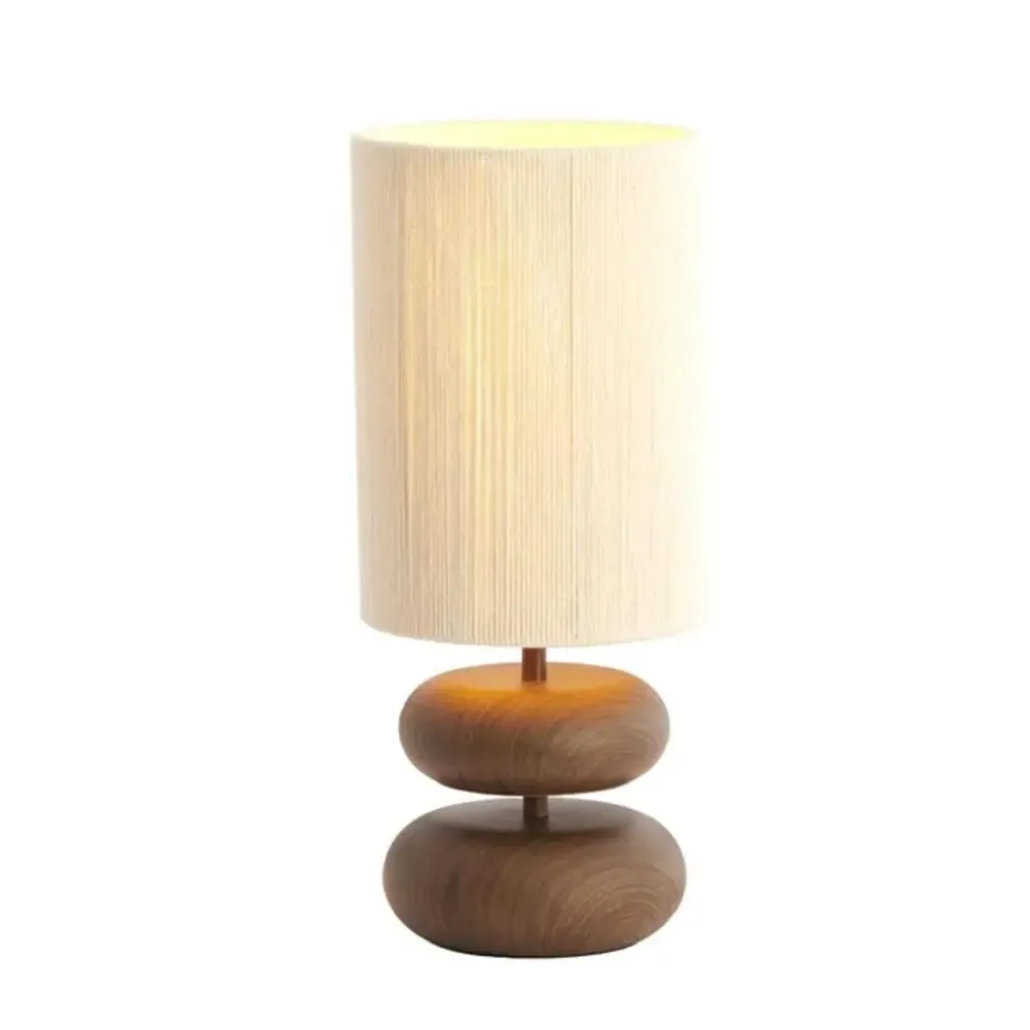 Light & Living - Danialo tafellamp ø22x50,5 cm hout - bruin+crème