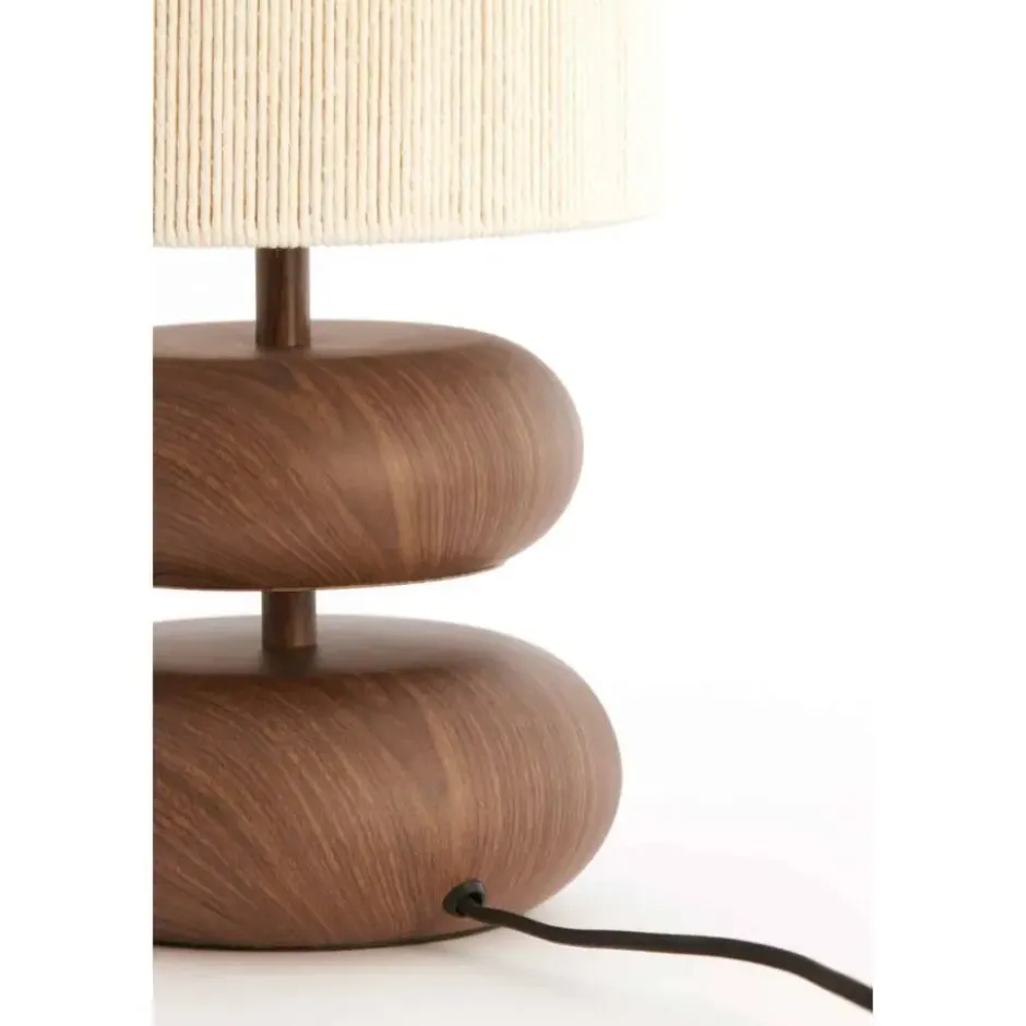 Light & Living - Danialo tafellamp ø22x50,5 cm hout - bruin+crème