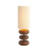 Light & Living - Danialo tafellamp ø22x67,5 cm hout - bruin+crème