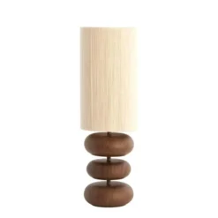Light & Living - Danialo tafellamp ø22x67,5 cm hout - bruin+crème