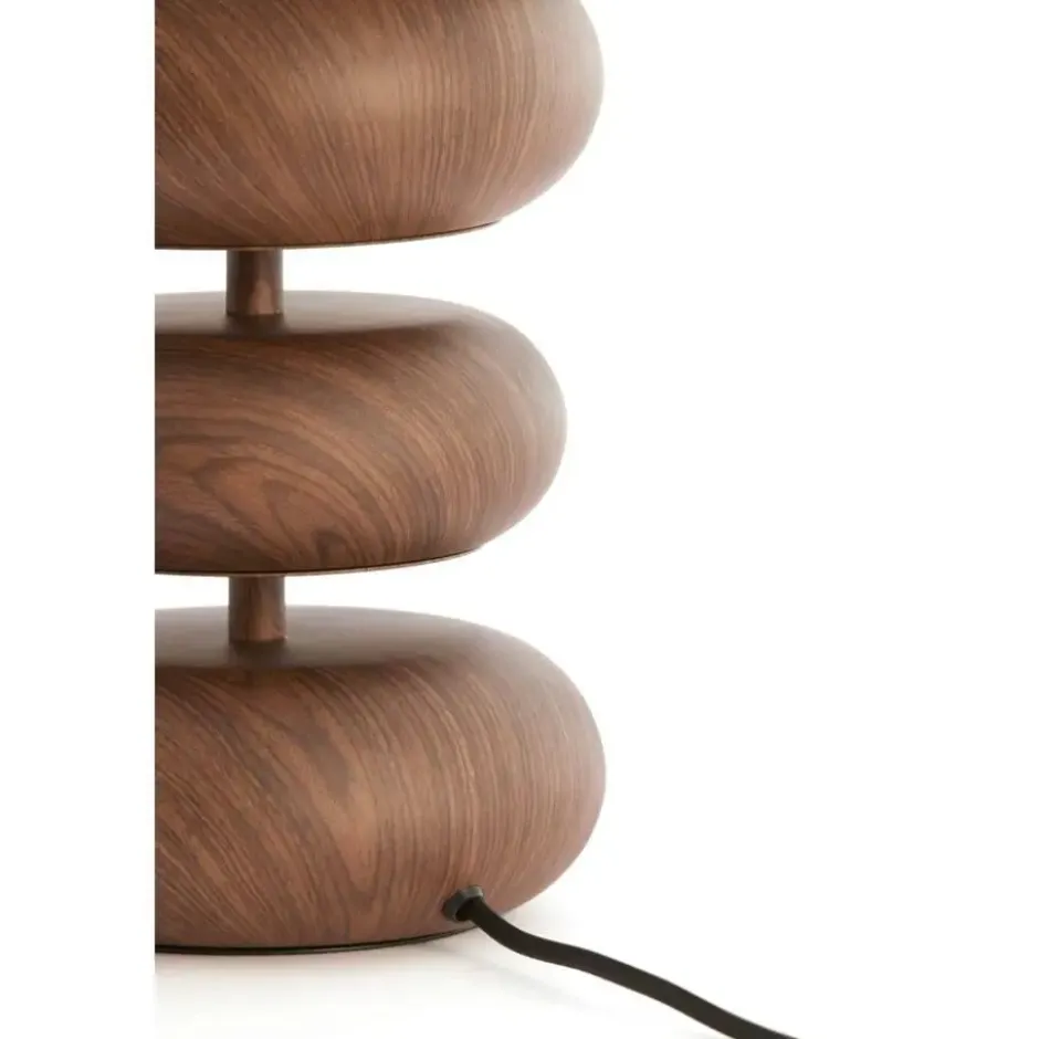 Light & Living - Danialo tafellamp ø22x67,5 cm hout - bruin+crème