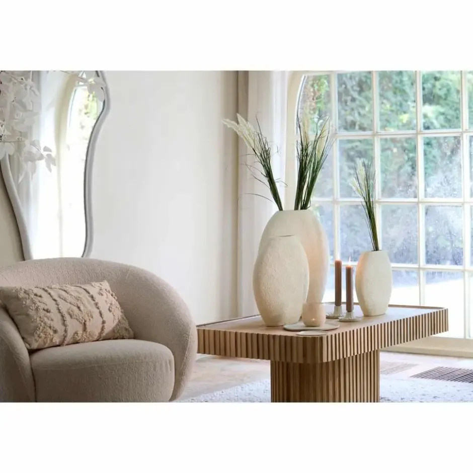 Light & Living - Renda vaas deco 40,5x11x40 cm - crème
