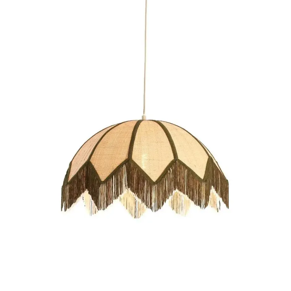 Light & Living - Sulina hanglamp ø55x36,5 cm raffia - naturel+groen